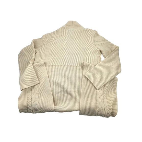 Magaschoni NEW Ivory Cable Knit Open Front Long Cardigan Incredibly Soft Size M - Picture 10 of 15
